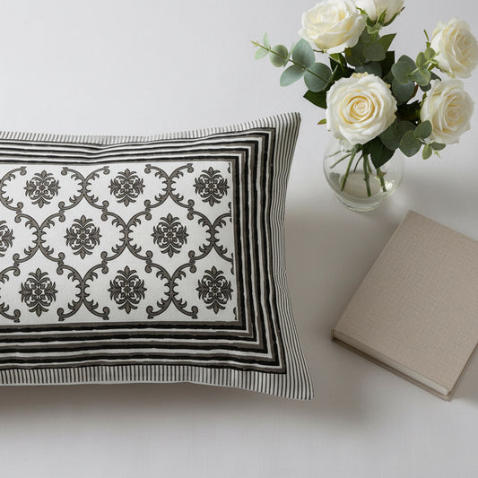Grey Hand Block Print King Size Bedsheet