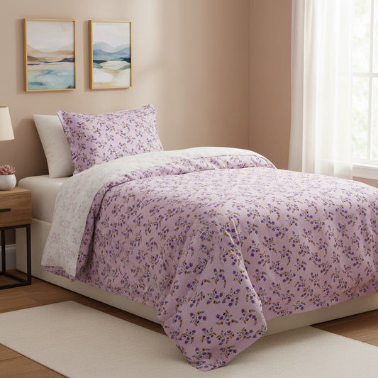 Small Floral Print Lavender Single Bedsheet