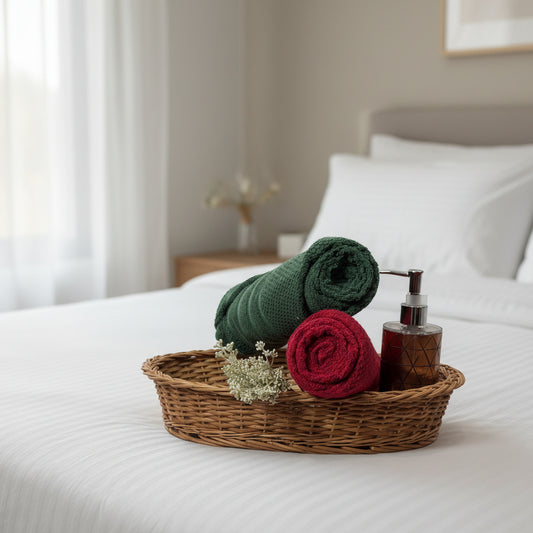 Maroon And Bottle Green Salon Towel Combo