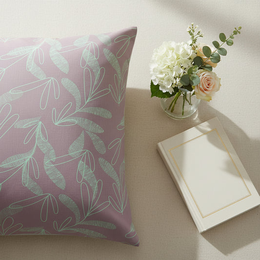 Pink Leaf Print 200TC Single Bedsheet
