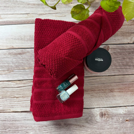 Maroon Popcorn Salon Towel Pack Of Two