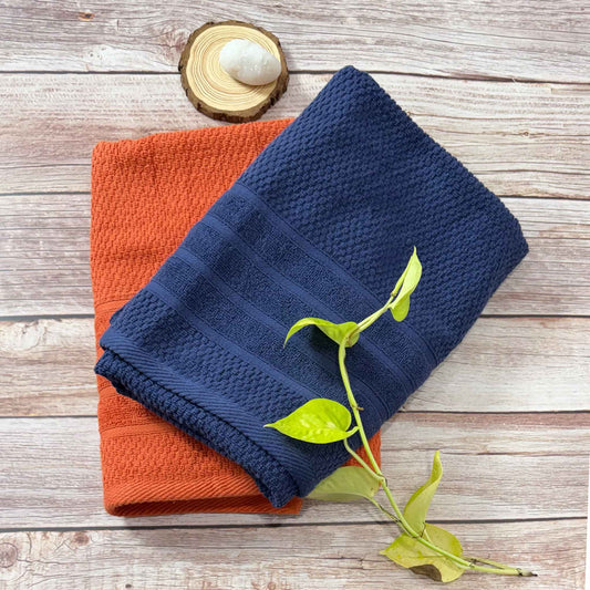 Navy Blue And Rust Popcorn Salon Towel Combo