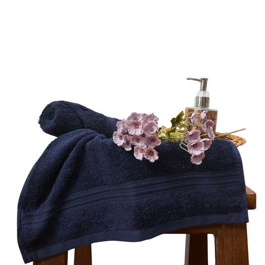 Navy Blue Hand Towel Pack Of Two