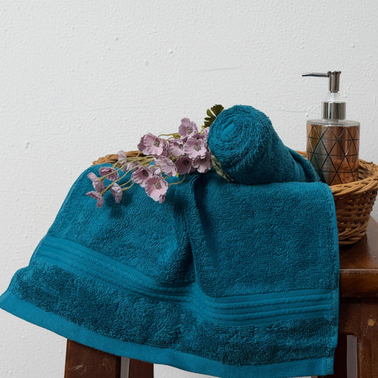 Petrol Blue Hand Towel Pack Of Two