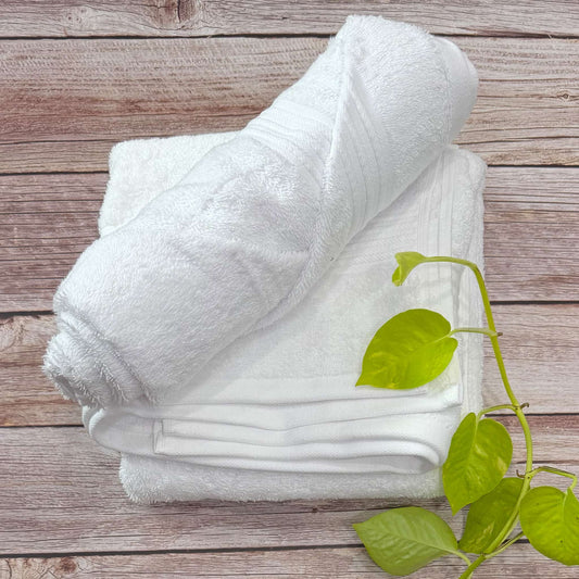 White Bath And Salon Towel Combo
