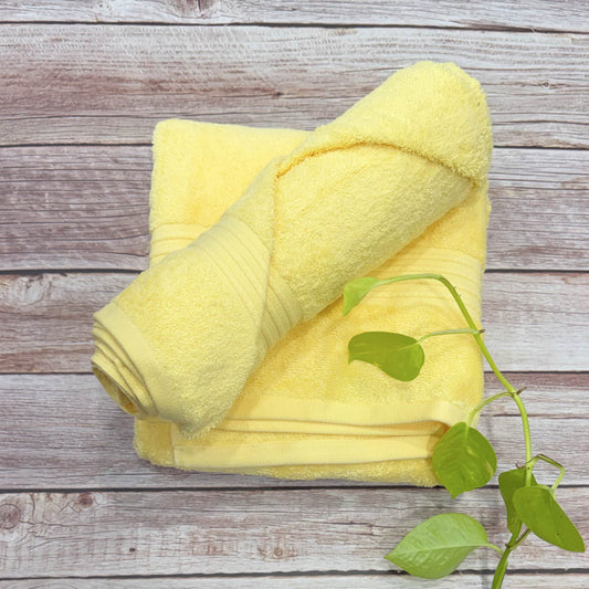 Lemon Yellow Bath And salon Towel Combo