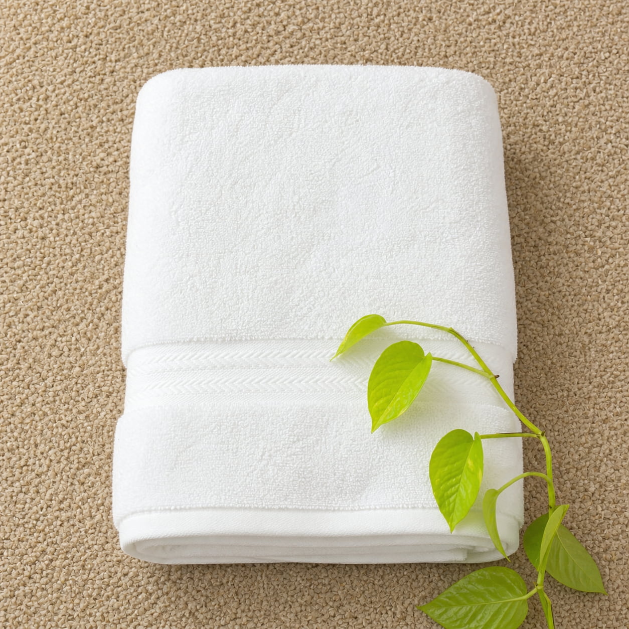 White Zero Twist Bath Towel