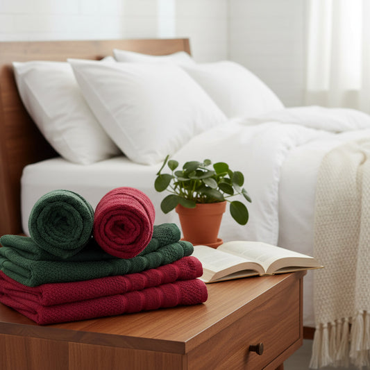 Bottle Green And Maroon Popcorn Salon Towel Combo