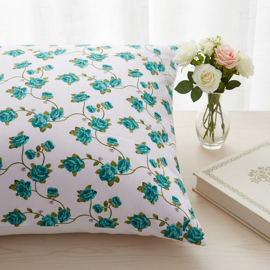 Blue Rose Print Single Bedsheet