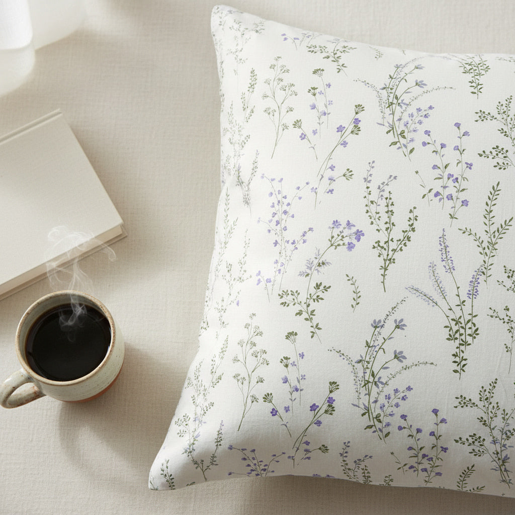 Small Lavender flower Print 200TC Single Bedsheet