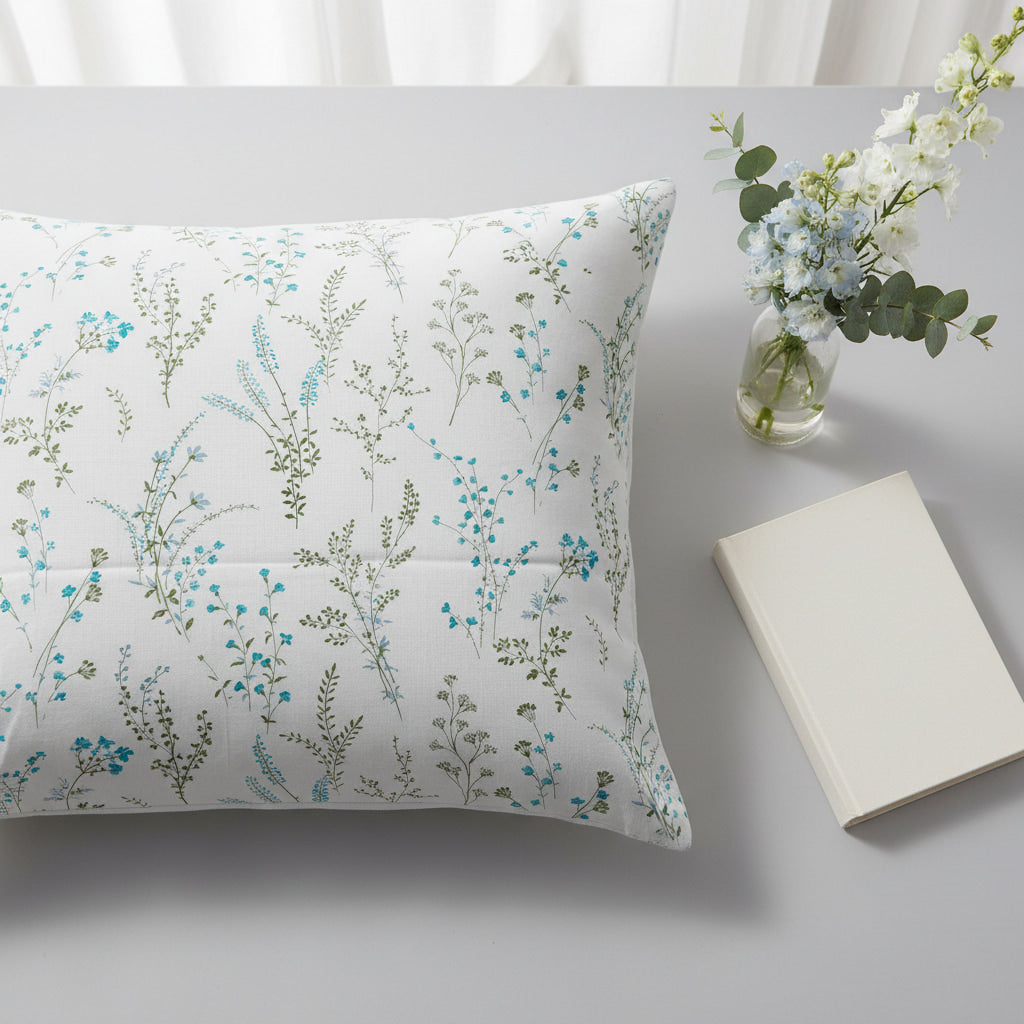 Small Blue Flower Print 200TC Single Bedsheet