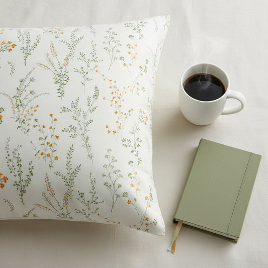 Small Orange Flower Print 200TC Single Bedsheet