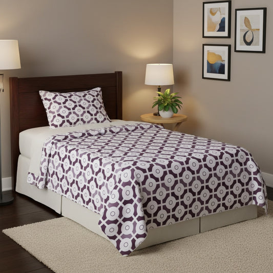 Lavender Geometric Print Single Bedsheet