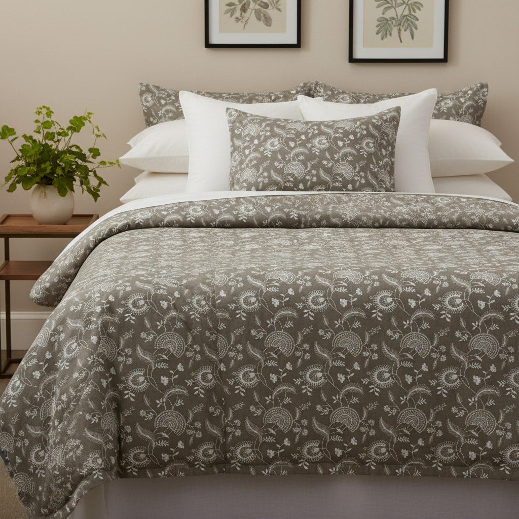 Floral Print On Brown Single Bedsheet