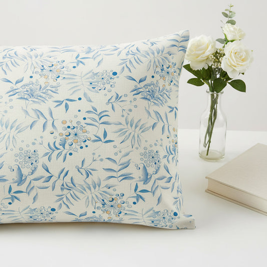 Blue Leaf Print 200TC Single Bedsheet