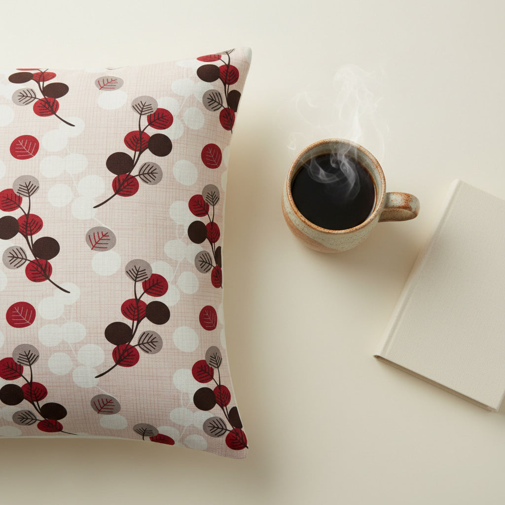 Leaf Print Pink Single Bedsheet