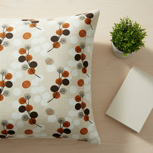 Leaf Print Peach Single Bedsheet