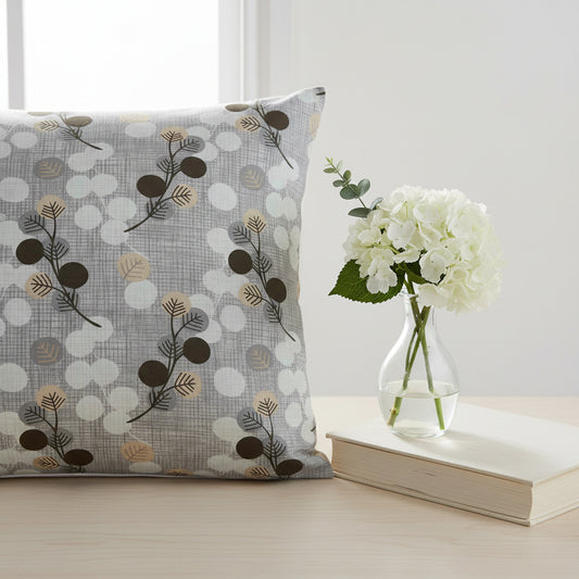 Beige Floral With Geometric Elements Queen Size Bedsheet