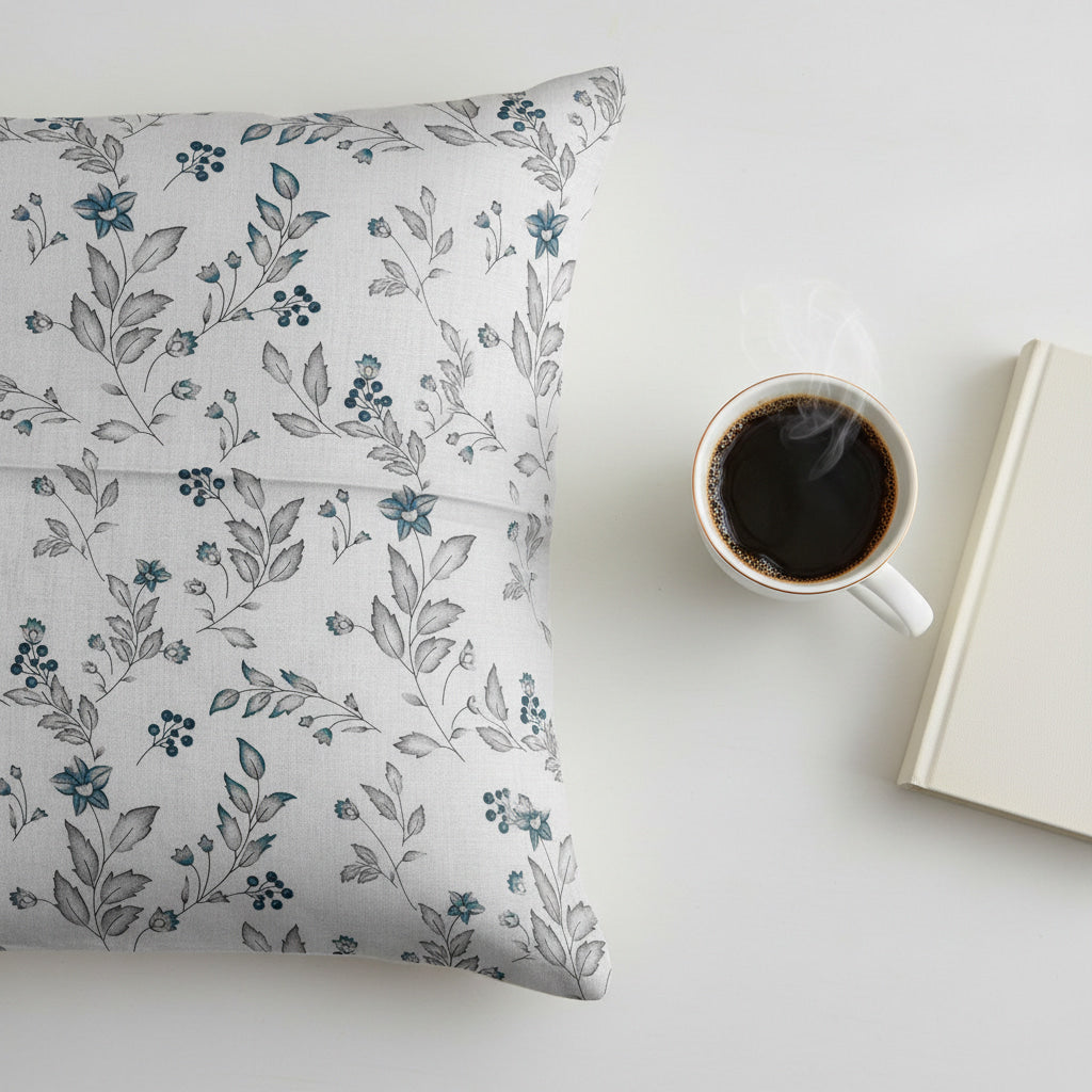 Small Floral blue Print Queen Size Bedsheet