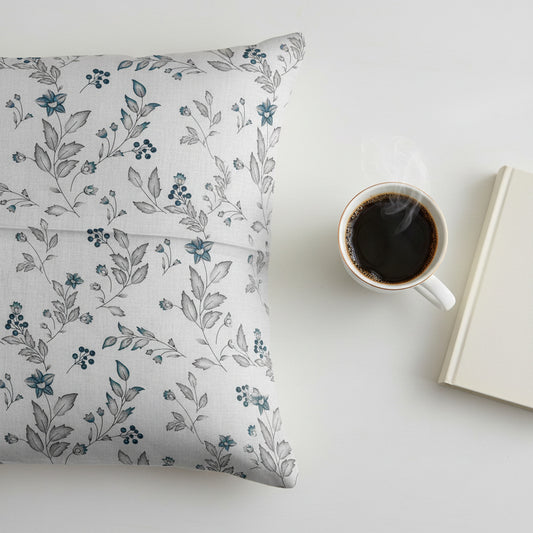 Small Floral blue Print Queen Size Bedsheet
