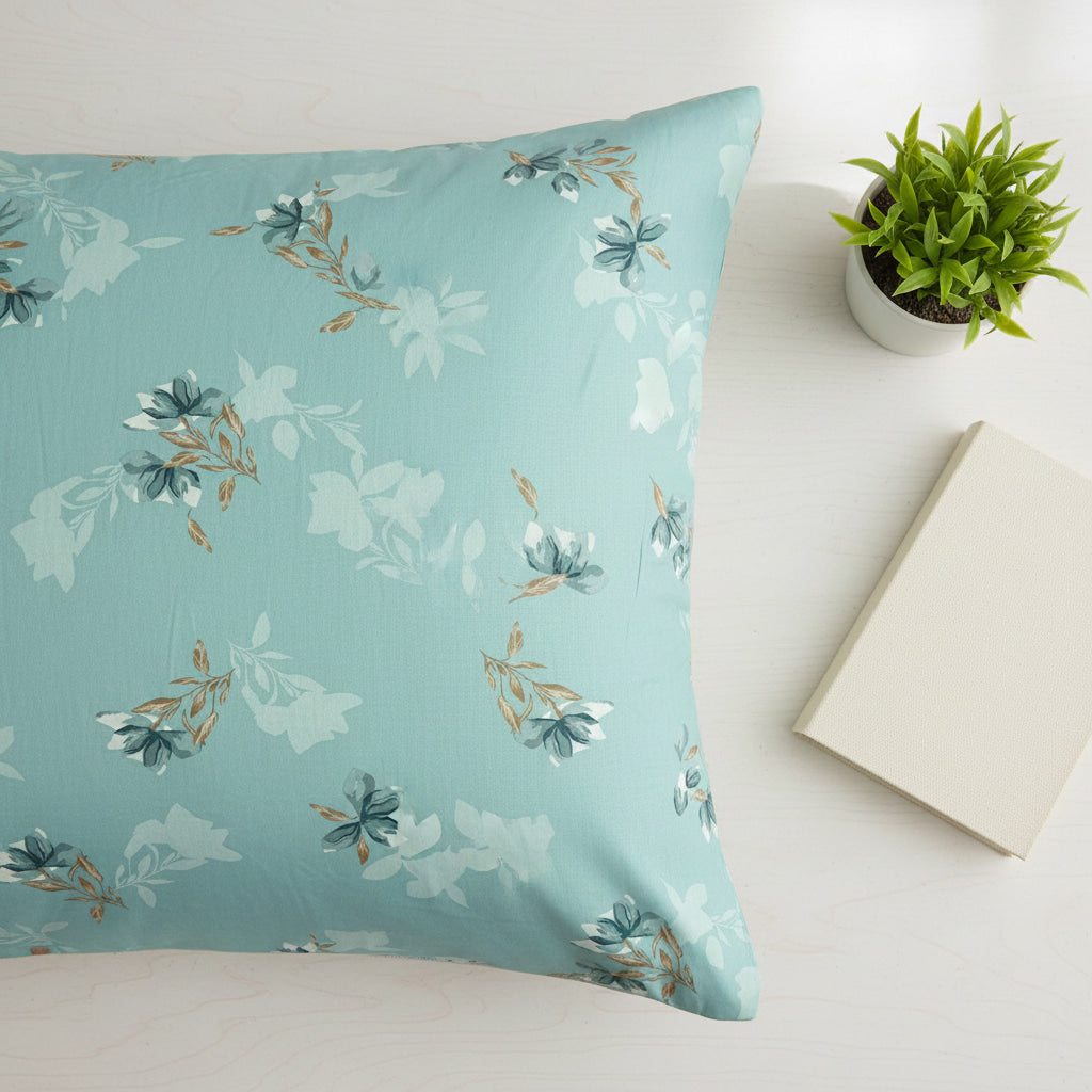 Blue Floral Queen Size Bedsheet