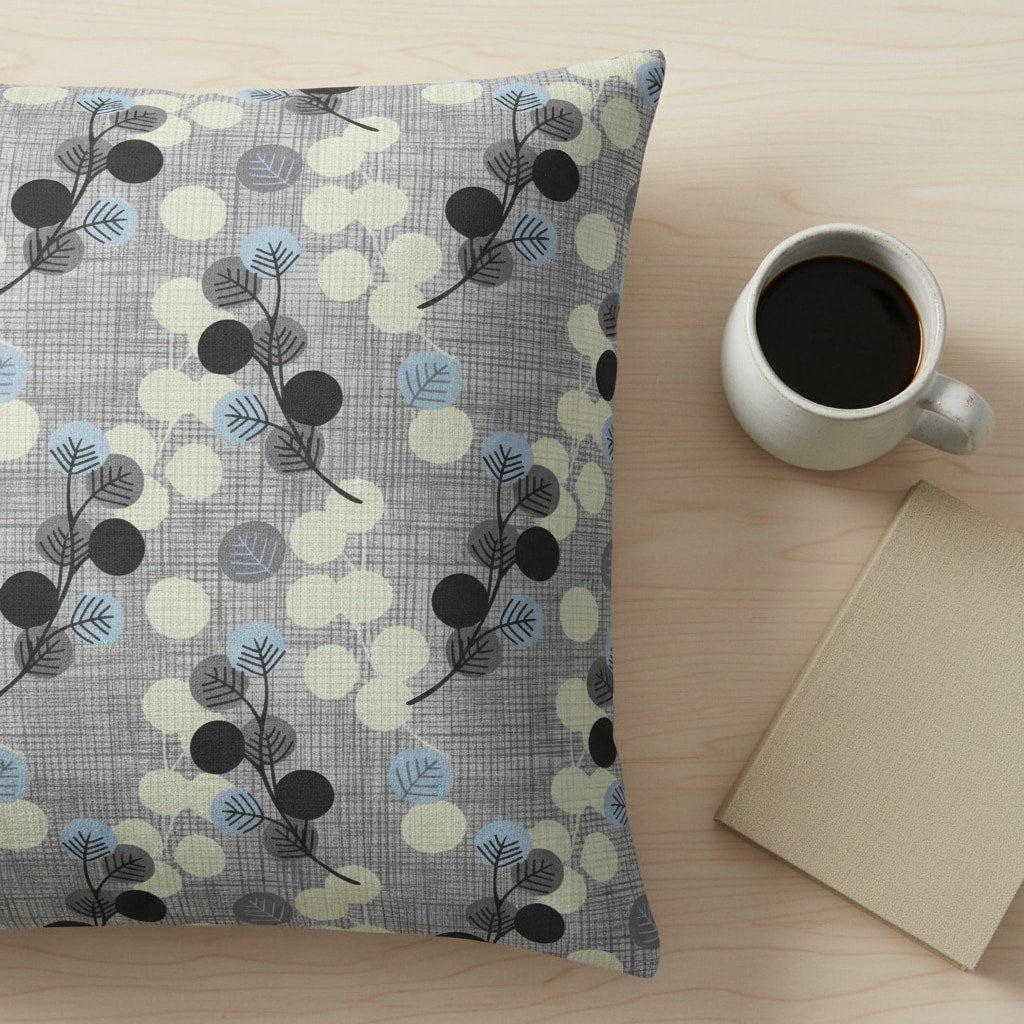 Blue Floral With Geometric Elements Queen Size Bedsheet