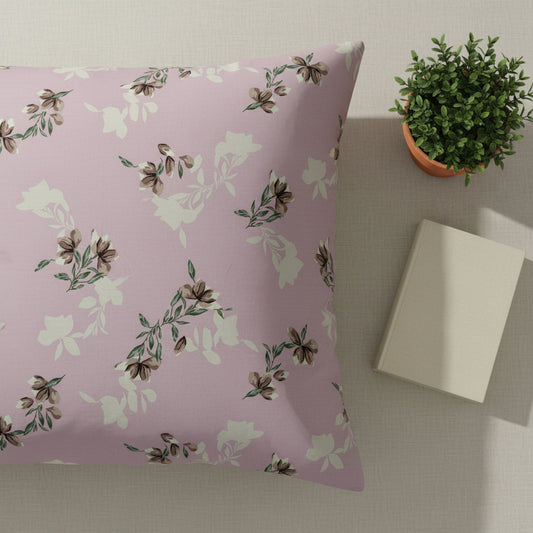 Pink Floral Print Queen Size Bedsheet