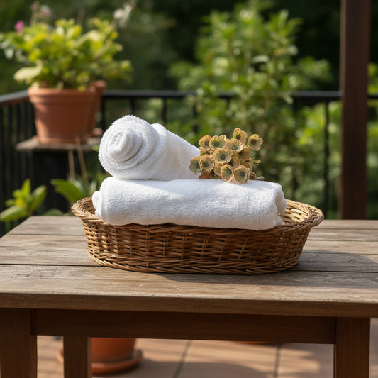 White Bath And Salon Towel Combo