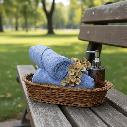 Blue Bath And salon Towel Combo