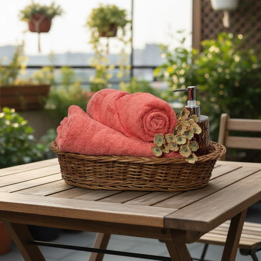 Orange Bath And salon Towel Combo