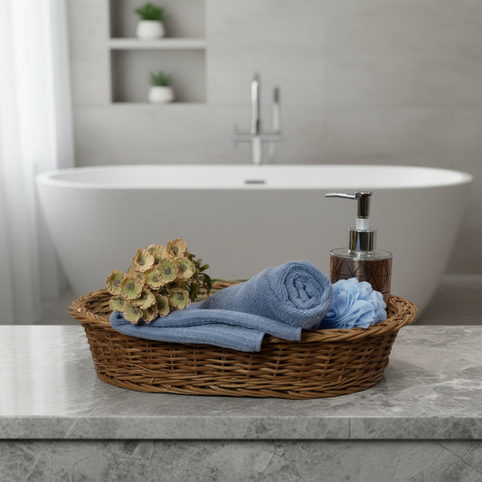 Denim Blue Waffle-Terry Hand Towel Pack Of Two