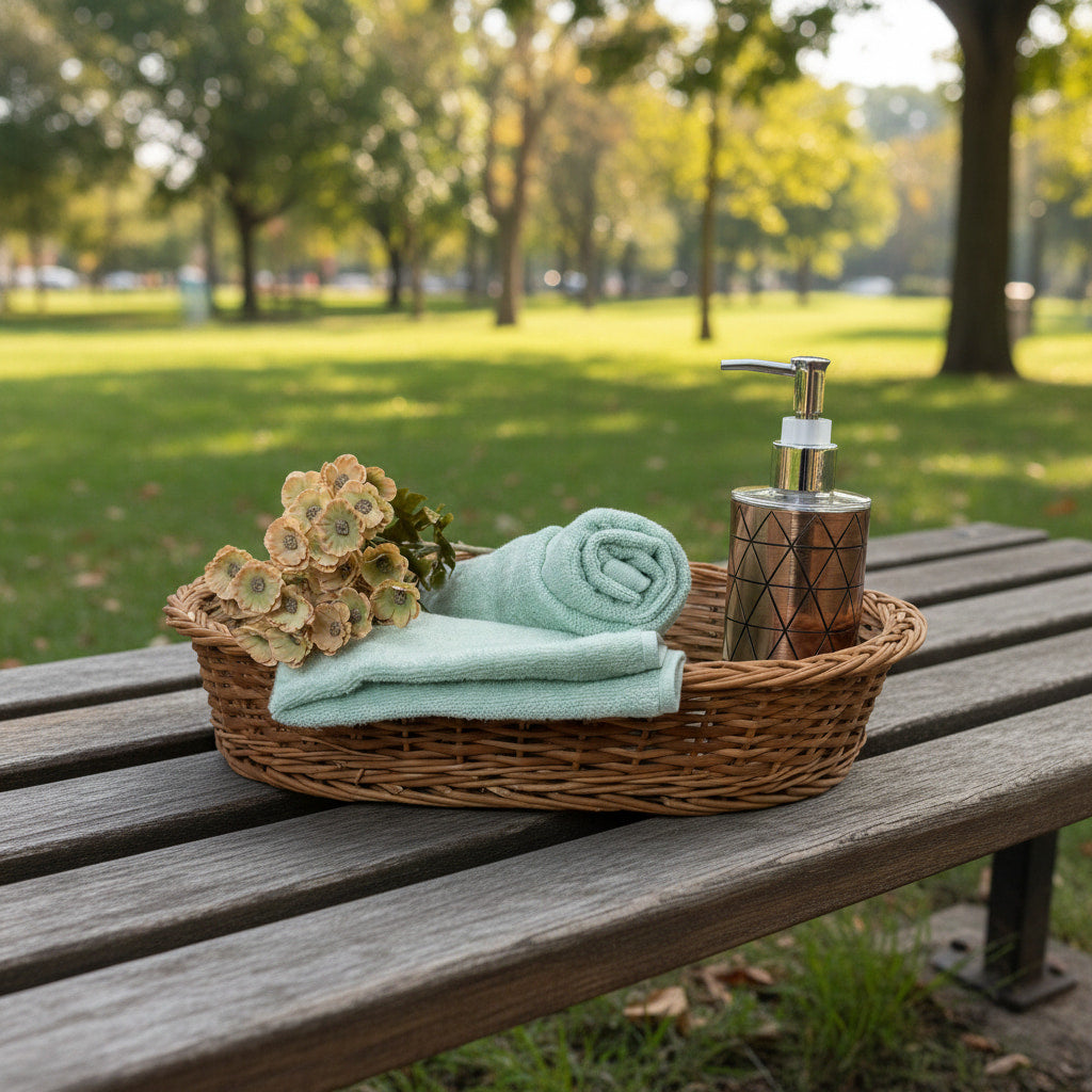 Cyan Waffle-Terry Hand Towel Pack Of Two