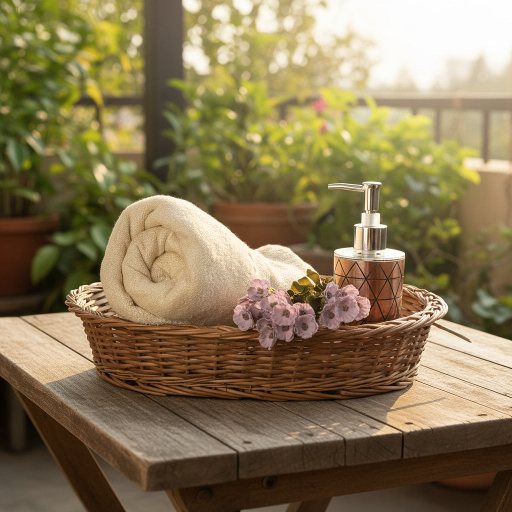 Beige Bamboo Bath Towel