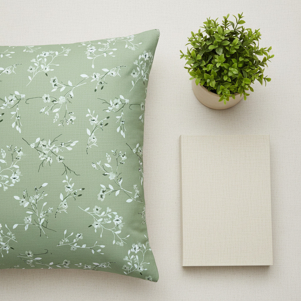 Floral Print 210TC Green King Size Bedsheet