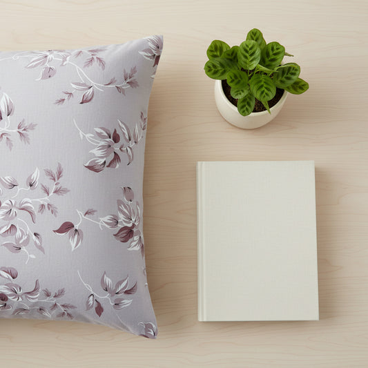 Lavender leaf Print 180 TC King Size Bedsheet