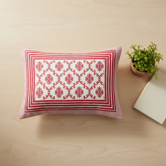 Red Geometric Print Jaipur King Size Bedsheet