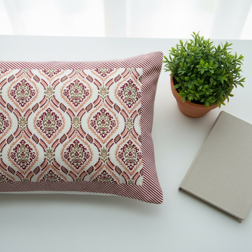Pink Hand Block Print  King Size Bedsheet