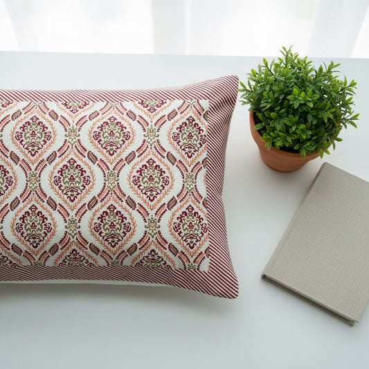 Pink Hand Block Print  King Size Bedsheet