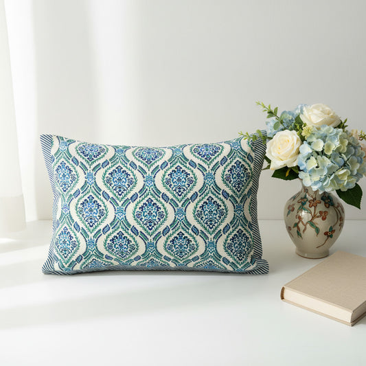 Light Blue Hand Block Print  King Size Bedsheet