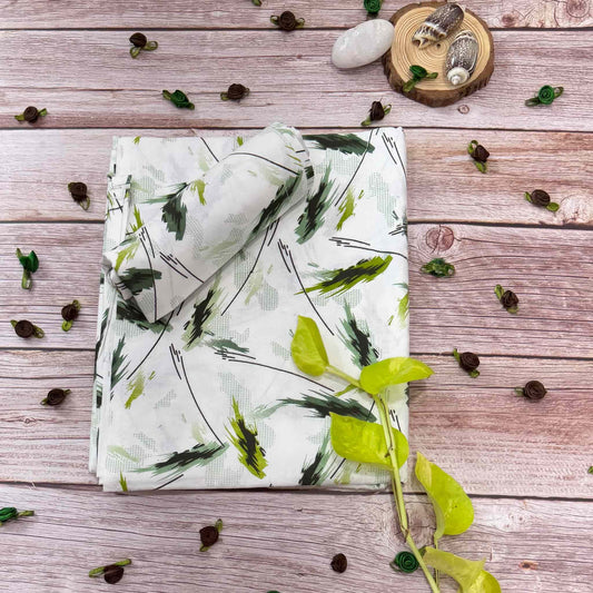 Abstract Print On White Single Bedsheet