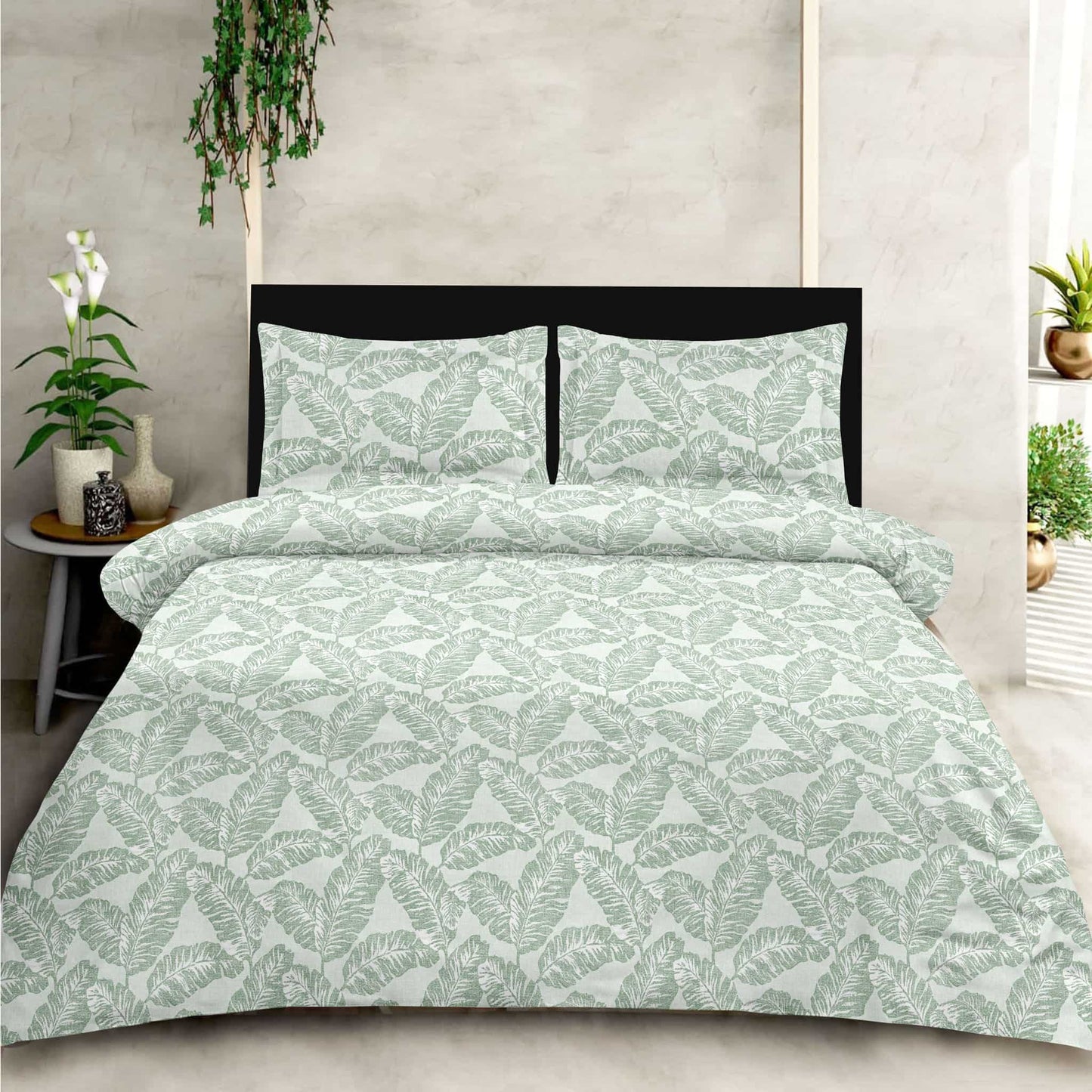 Big leaf Print 180 TC King Size Bedsheet