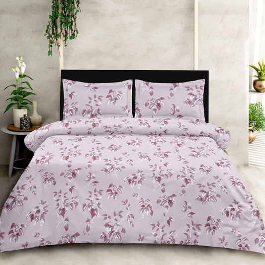 Lavender leaf Print 180 TC King Size Bedsheet
