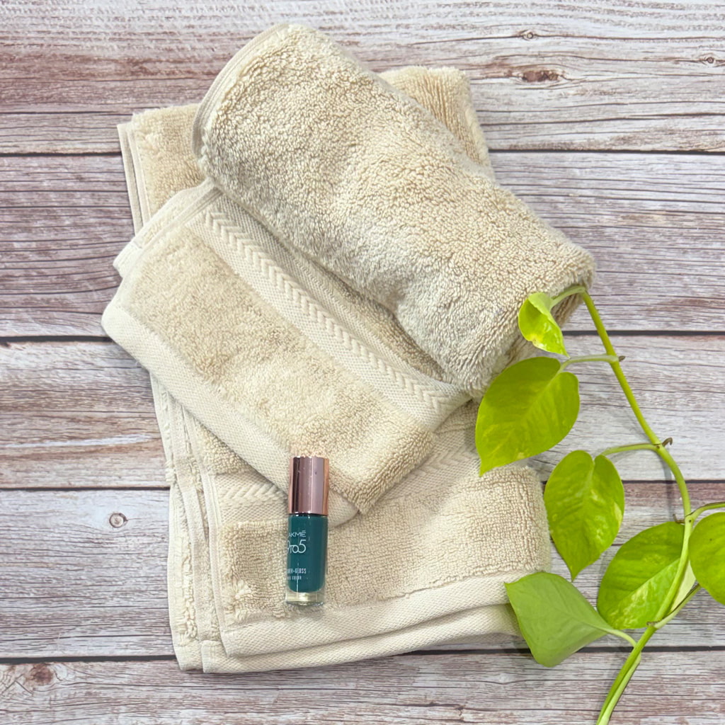Beige Zero Twist Hand Towel Pack Of Two