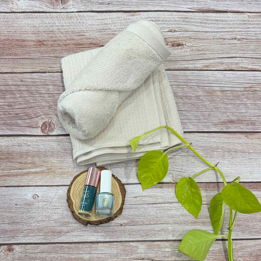 Light Beige Waffle-Terry Hand Towel Pack Of Two