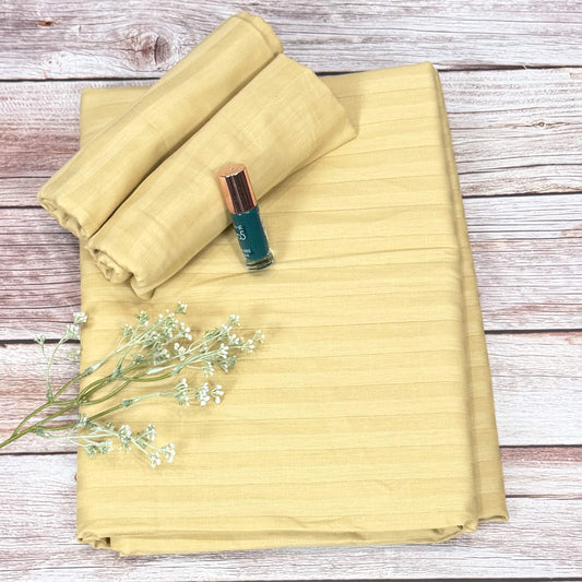 Beige Satin Stripe King Bedsheet