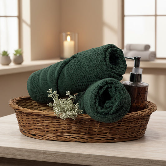 Bottle Green Popcorn Salon Towel Pack Of Two