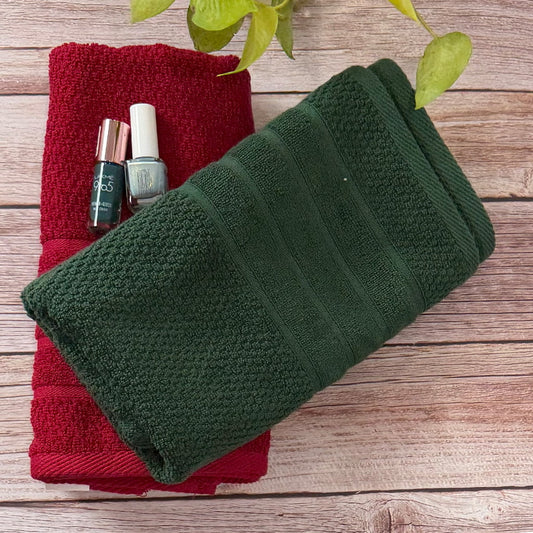 Maroon And  Bottle Green  Salon Towel Combo