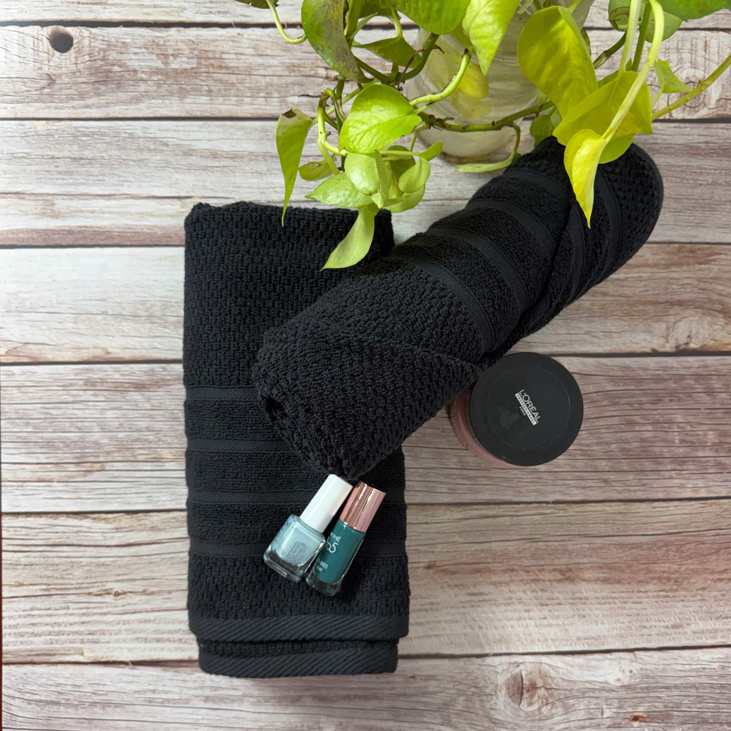 Black Popcorn Salon Towel Pack Of Two
