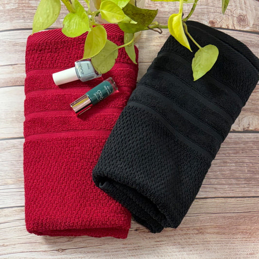 Maroon and Black Popcorn Salon Towel