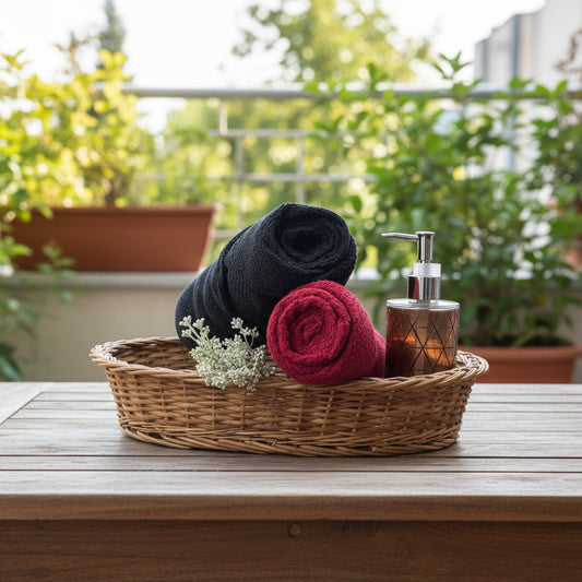 Maroon and Black Popcorn Salon Towel